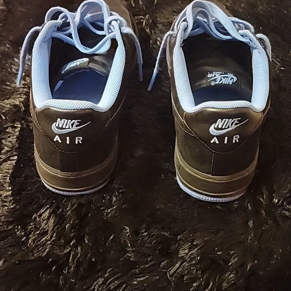 Nike Air Force 1 Low Black/University Blue. Size 9-1/12. AF1 - Picture 3 of 4